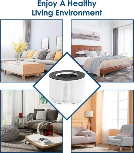 Miniatura 5 de Filtro de repuesto True HEPA, compatible con hOmeLabs Home 4 en 1 compacto HEPA purificador de aire HME020020N solamente, AKJ050GE, paquete de 2
