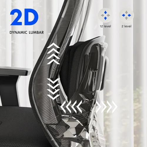 Miniatura 6 de FLEXISPOT Silla de oficina de masaje, silla de escritorio ergonómica con respaldo alto con reposacabezas ajustable, reposabrazos 3D, masajeador