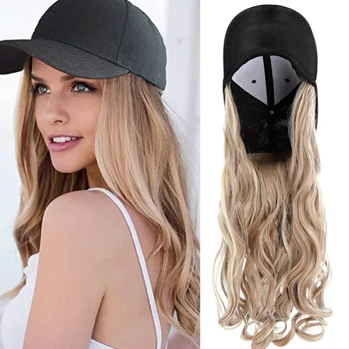 Miniatura 11 de S-noilite Peluca de gorra de béisbol de 6 pulgadas con peinado Bob y extensiones de cabello, gorra de béisbol recta ajustable para mujer