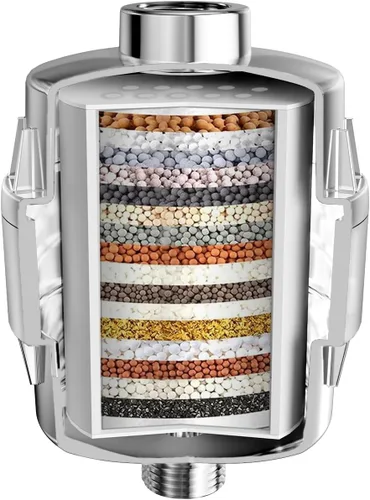 Filtro de ducha de 20 etapas para agua dura, elimina el cloro, metales pesados y otras impurezas, mejora el vello de la piel, se adapta a la mayoría