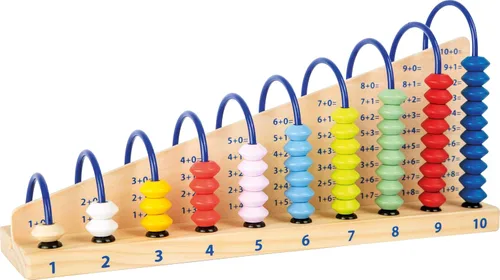 Wooden Abacus by Small Foot - Contador de cuentas de juguete educativo clásico - Lógica de aprendizaje temprano, cantidades, suma, resta -