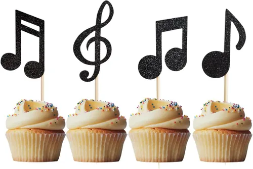 Miniatura 6 de Morndew 24 adornos para cupcakes de tambor para fiesta de música, baby shower, fiesta de cumpleaños, decoración de fiesta de boda