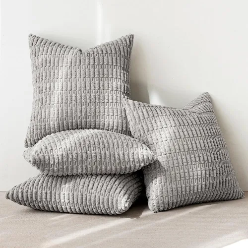 Miniatura 30 de MIULEE Juego de 4 fundas de almohada decorativas de pana estilo bohemio de primavera de 18 x 18 pulgadas para sofá, sala de estar, sofá y cama