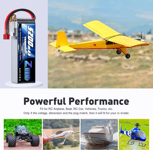 Miniatura 5 de Zeee Batería Lipo de 11.1V 50C 5200mAh 3S con conector T, funda suave para RC Plane DJI Quadcopter RC Avión RC Helicóptero RC Coche Camión Barco