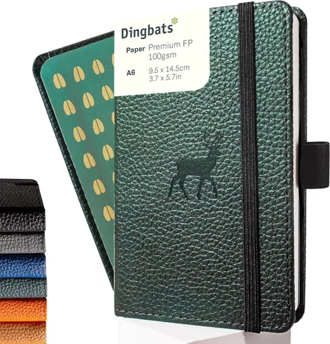 Miniatura 12 de Dingbats* - Cuaderno de bolsillo con puntos A6 de vida silvestre - Diario pequeño de tapa dura de piel sintética para trabajo, viajes, bolsillo