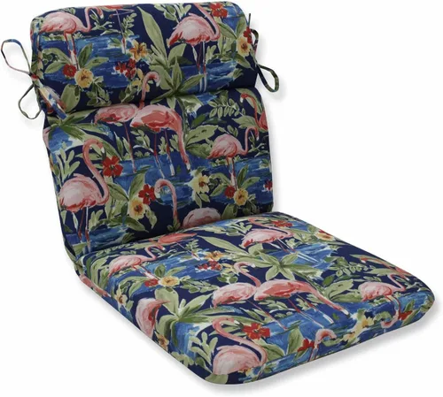 Miniatura 5 de Pillow Perfect Tropic Botanical - Juego de 1 cojín para silla con respaldo dividido para interiores y exteriores, con lazos, 1 unidad, 40.5 x 21