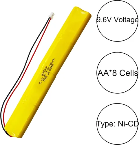 Miniatura 2 de BBAT0043A Ni-Cd 9.6V 900mAh Luz de emergencia Batería compatible con ELBB003 ELB-B003 ELB-B004 ELBB004 OSI OSA228 DANTONA CUSTOM-306-U BBAT0044A