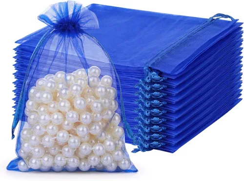 Miniatura 8 de Hopttreely 100 bolsas de organza transparentes premium, bolsas de regalo para bodas blancas, bolsas de joyería de 4 x 4.72 pulgadas para fiestas