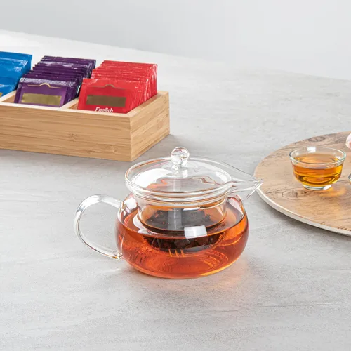 Miniatura 4 de Restaurantware Forma - Tetera de vidrio de 17 onzas, 1 tetera de vidrio de doble pared, no se astilla, reutilizable, de vidrio transparente, doble