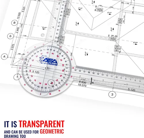 Miniatura 7 de ASA TECHMED 6 unids 360 ° 12, 8 y 6 pulgadas goniómetro espinal médico ángulo transportador ángulo regla
