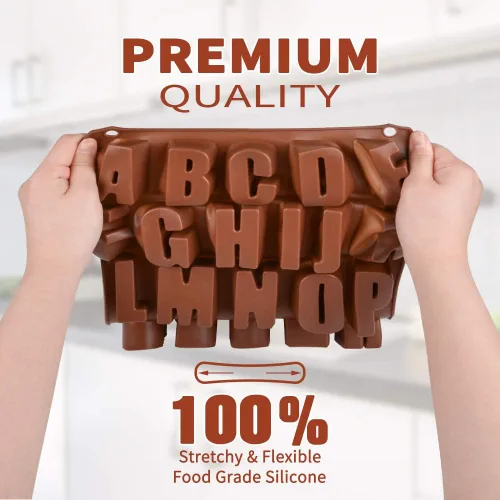 Miniatura 5 de Moldes de letras grandes de silicona para crayón, resina, chocolate, caramelos, cera, decoración de pasteles (1)