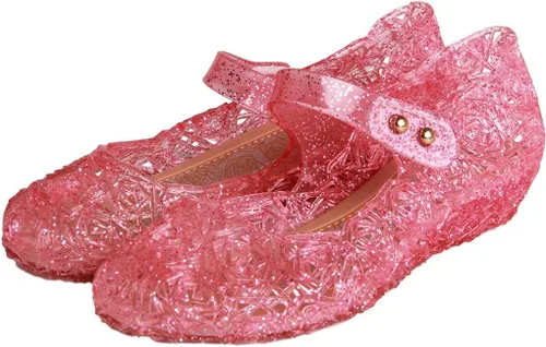 Zapatos bajos tipo princesa inspirados en disfraces de Frozen, Elsa y reina de nieve, para niñas