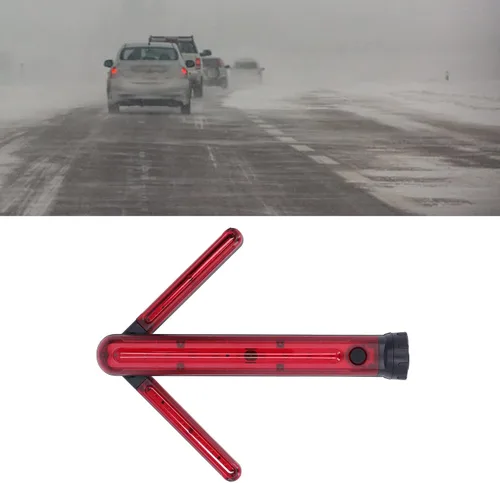 Miniatura 3 de Luqeeg Varita de tráfico, LED de seguridad vial con flecha de giro, 45 grados ajustable, USB, recargable, lámpara LED de seguridad con base
