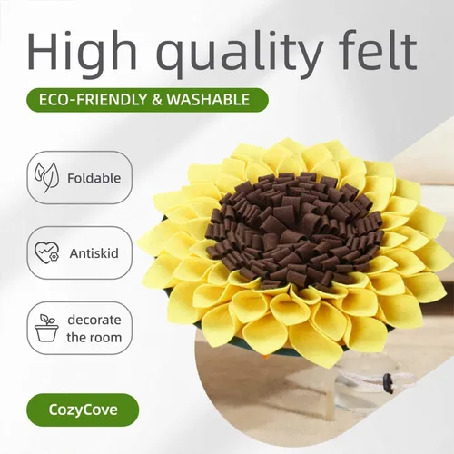 Miniatura 3 de Tapete de olfateo para perros, tapete de alimentación con flores que fomenta las habilidades naturales de forrajeo, juguetes para perros, golosinas