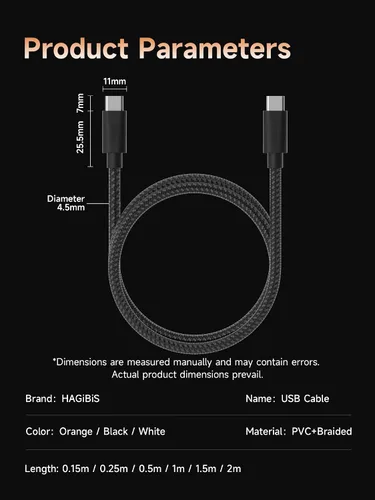 Miniatura 8 de Hagibis Cable USB-C de Wedge Joint de 240 W, cable flexible USB tipo C de transferencia de datos de 480 Mbps, cable USB-C para iPhone 17, 16, 15 Pro