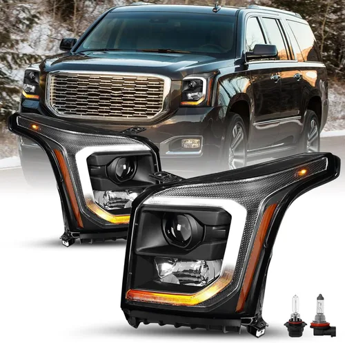 Miniatura 17 de SOCKIR Conjunto de faros delanteros y antiniebla para GMC YUKON SLT 2015-2020, SLE/Yukon XL SLT, SLE OE - Par de faros halógenos de fábrica, carcasa