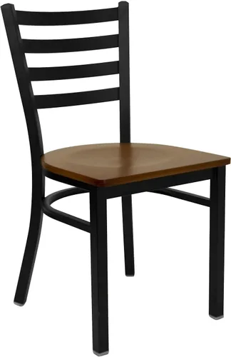 Miniatura 13 de Flash Furniture Hercules Series - Sillas comerciales de restaurante con respaldo de escalera, sillas de comedor modernas y ligeras de metal