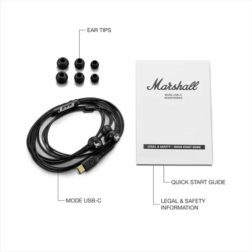 Miniatura 8 de Auriculares con cable USB-C Marshall Mode – Micrófono incorporado, ajuste personalizable, cable resistente a enredos y controladores dinámicos