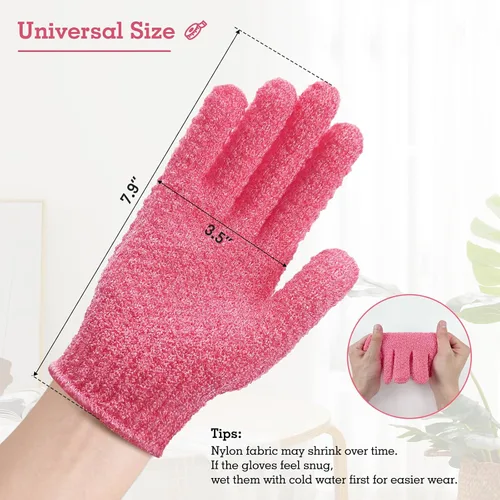 Miniatura 6 de Evridwear Guantes Exfoliantes para Ducha, 100% Nylon Gruesos Suaves Medianos Pesados Guantes de Baño Removedor de Piel Muerta Exfoliante Corporal
