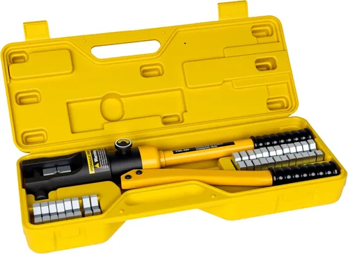Miniatura 7 de Herramienta de Prensado de Alambre Hidráulico de 16 Toneladas, Terminal de Cable de Batería con 13 Pares de Troqueles, Herramienta de Prensado