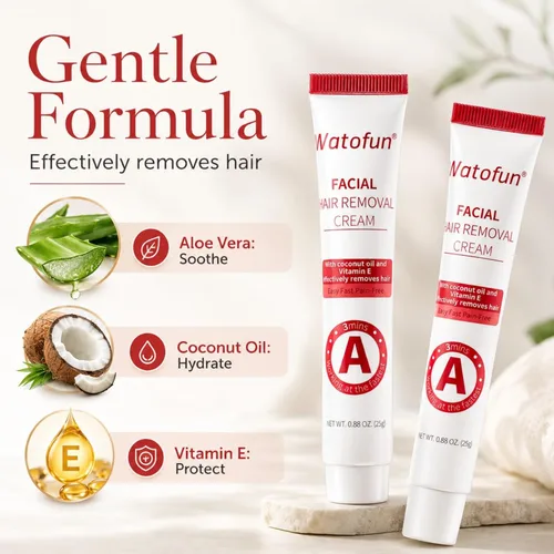 Miniatura 3 de Facial Hair Removal Cream for Women, Gentle Plant Formula for Sensitive Skin with Soothing Aloe Gel, 3 Min Painless Flawless Depilatory Cream