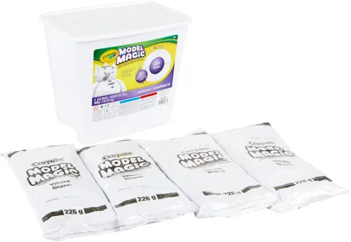 Crayola Model Magic Blanco, Paquete de 4 (8 oz Cada Uno) – Alternativa de Arcilla para Modelar de Secado al Aire para Niños, Regalos de Navidad para