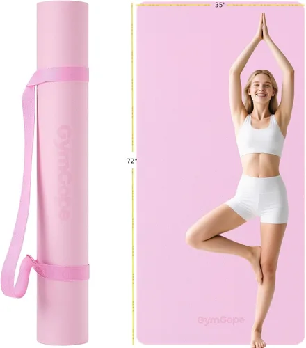 Miniatura 13 de Tapete de yoga extra grande – 72 x 48 pulgadas o 78 x 57 pulgadas, 1/4 a 1/2 pulgadas de grosor para mujeres y hombres, tapete de pilates