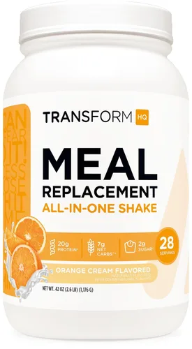 Miniatura 20 de TransformHQ Batido en polvo de reemplazo de comidas, 7 porciones (crema de naranja), sin gluten, sin OMG