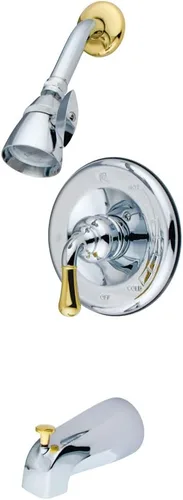 Miniatura 4 de Kingston Brass KB1638 Magellan Grifo de bañera y ducha con equilibrio de presión de un solo mango en níquel cepillado