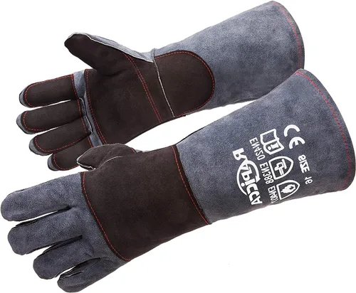 Miniatura 11 de RAPICCA Guantes de soldadura de 16 pulgadas, 662 ℉, forja/Mig/Stick de cuero extremadamente resistente al calor con costuras de Kevlar, perfectos