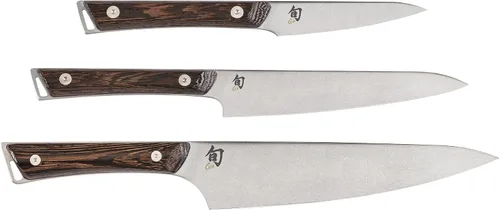 Shun Kanso - Juego de iniciación de 3 piezas, incluye cuchillo de chef de 8 pulgadas, cuchillo de pelar de 3.5 pulgadas y cuchillo utilitario de 6