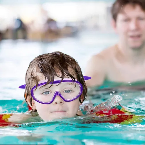 Miniatura 7 de KAILIMENG Gafas de natación para niños, paquete de 2 gafas de natación para edades de 3 a 15 años, antivaho y anti-rayos UV Cear de visión amplia