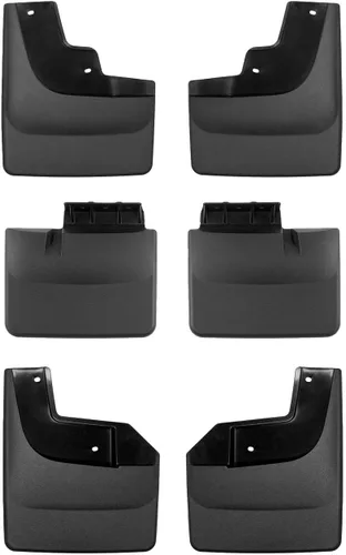 WeatherTech Guardabarros personalizado sin taladrar para Ford F-150 Raptor, juego delantero, medio y trasero (110150-110151-120150), color negro