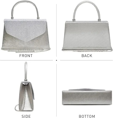 Miniatura 3 de Dasein Bolso de noche para mujer, embragues de fiesta, bolsos de boda, cóctel, baile de graduación, bolsos con purpurina esmerilada