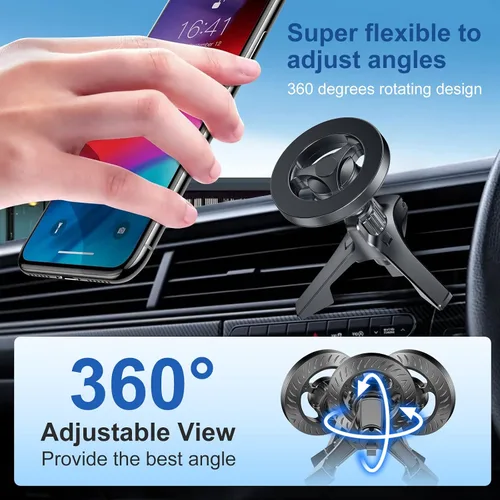 Miniatura 5 de Magsafe - Soporte para automóvil - 20 súper imanes, soporte magnético universal para teléfono para iPhone serie 12-16 y fundas MagSafe