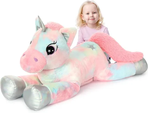 Miniatura 23 de BENINY Juguete de Peluche Grande de Ajolote Azul, Animal de Peluche Gigante de Ajolote de 39", Juguetes Grandes Regalo para Niñas Niños, Almohada