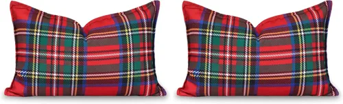 Miniatura 8 de Hofdeco Premium Funda de almohada lumbar decorativa de lona pesada clásica navideña de vacaciones de invierno SOLO para sofá, diván, cama, tartán