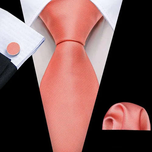 Miniatura 154 de Barry.Wang Juego de corbatas a cuadros para hombre con pañuelo gemelos de rayas clásicas