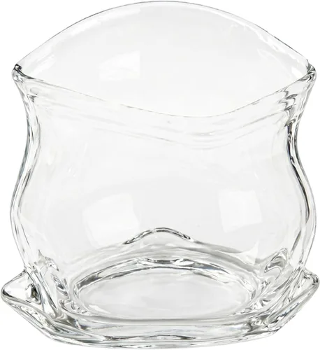 Miniatura 2 de Restaurantware Tazón de Vidrio Transparente de 8 oz Borde Ondulado Tazón de Bolsa Sin Cremallera Plato de Servir Creativo Apto para Lavavajillas