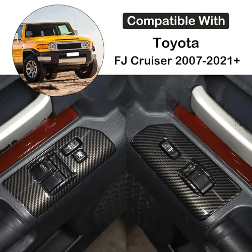 Miniatura 3 de Aunginsy Cubierta de panel de botón de elevación de vidrio para ventana de puerta, compatible con Toyota FJ Cruiser 2007-2021 para el reposabrazos