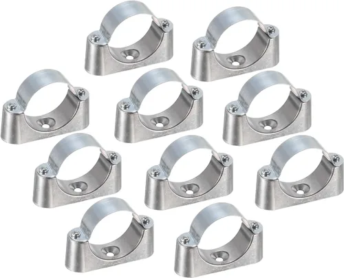 Miniatura 8 de UXCELL Paquete de 10 soportes de tubo - Abrazaderas para tubos de metal de 0.630 in de diámetro exterior, soportes de pared y techo