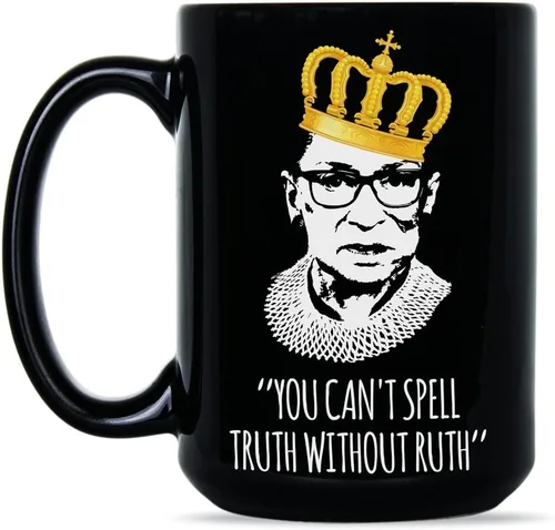 Miniatura 4 de Taza con texto en inglés "You Can't Spell Truth Without Ruth", Negro