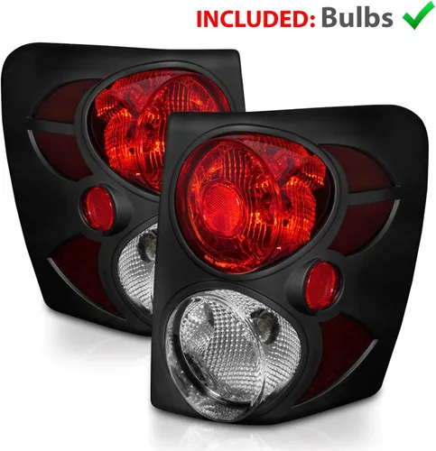 Miniatura 2 de AmeriLite Conjunto de luces traseras de freno de repuesto en negro 3D con relieve para 99-04 Jeep Grand Cherokee - Lado del pasajero y del conductor