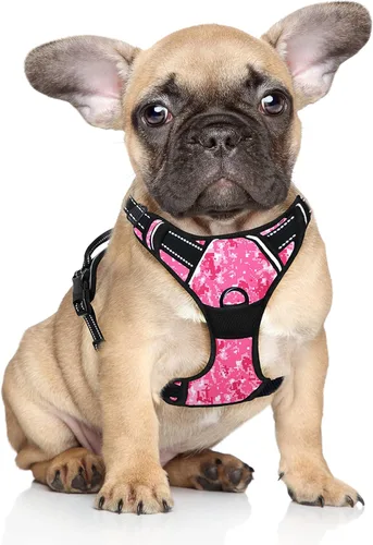 Miniatura 12 de BARKBAY Arnés sin tirones para perro, clip frontal, resistente, reflectante, mango de fácil control para pasear perros grandes (negro, L)
