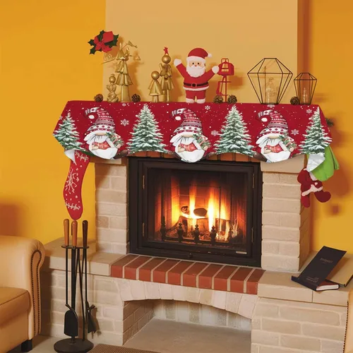 Miniatura 8 de Funda para bufanda de chimenea con diseño de muñeco de nieve azul para Navidad, Halloween, Acción de Gracias, otoño, decoración de interiores