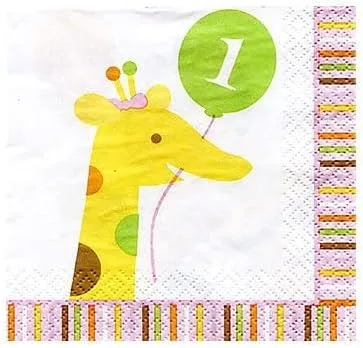 Miniatura 3 de Servilletas de papel para bebidas de 16 unidades, Sweet at One Girls Primer cumpleaños niña