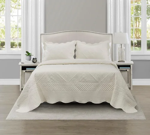 Miniatura 2 de PHRIXUS Juego de colcha ultra suave y ligera con relleno cosido para todas las estaciones, colcha de cama de gran tamaño de 3 piezas, King/Cal King