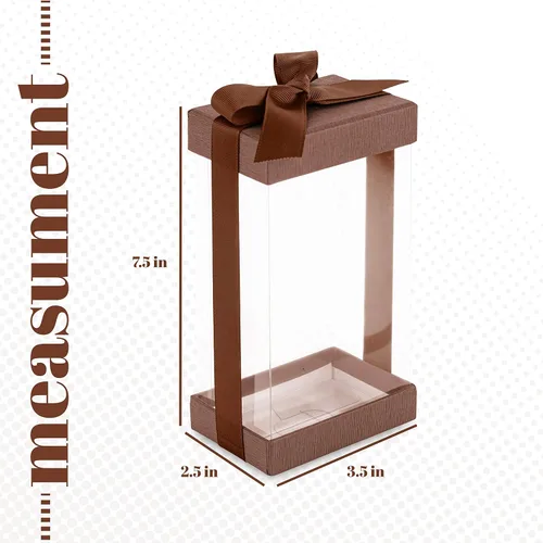 Miniatura 5 de Hammont Caja de regalo transparente, paquete de 6 cajas transparentes para regalos, pasteles, galletas y recuerdos de fiesta, cajas con base, tapa