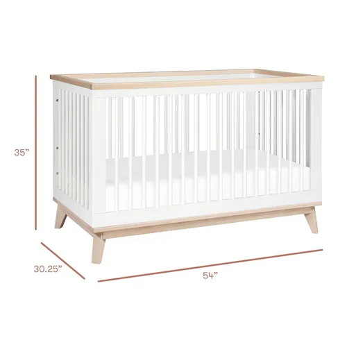 Miniatura 3 de Babyletto Scoot 3 en 1 cuna convertible con kit de conversión de cama infantil, Cuna Blanco y natural.
