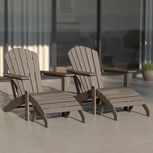 Miniatura 24 de WestinTrends Dylan - Silla Adirondack para exteriores con otomana, juego de 2 piezas, color negro